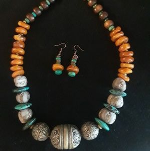 Big…Bold!!!  Artisan boho handmade necklace handmade beads